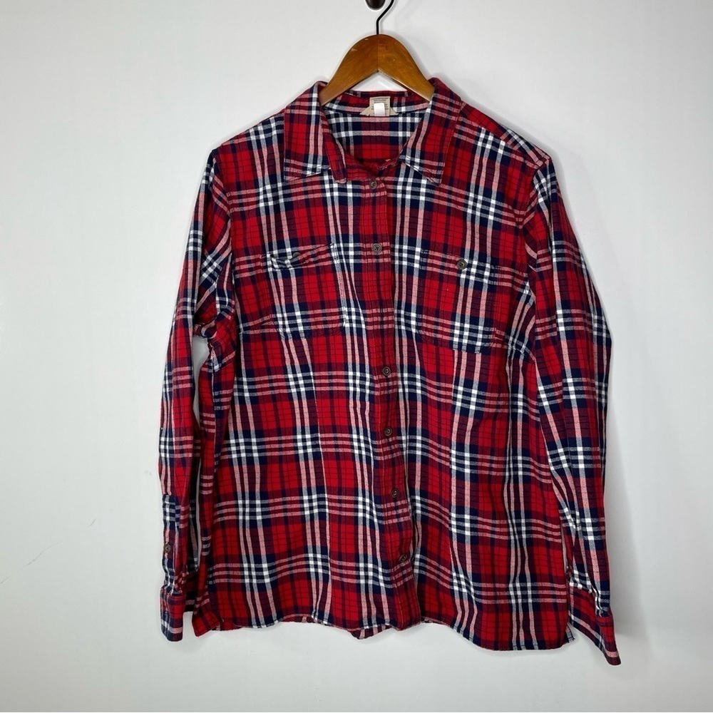 Duluth Trading Co Womens Free Swingin’ Flannel‎ Button Down Shirt Size Xlarge